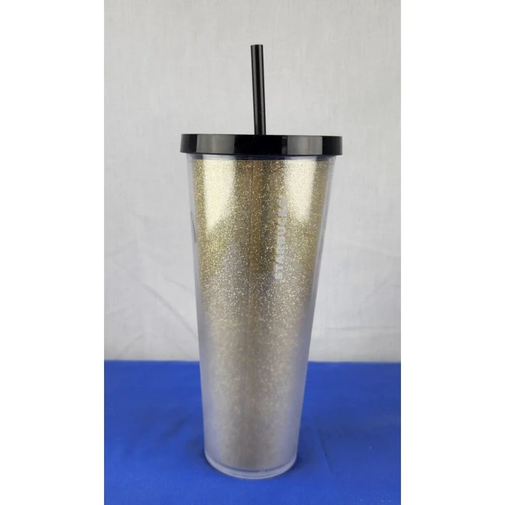 Starbucks Las Vegas Cold Cup You Are Here City‎ Series Gold Glitter Sparkle 24oz